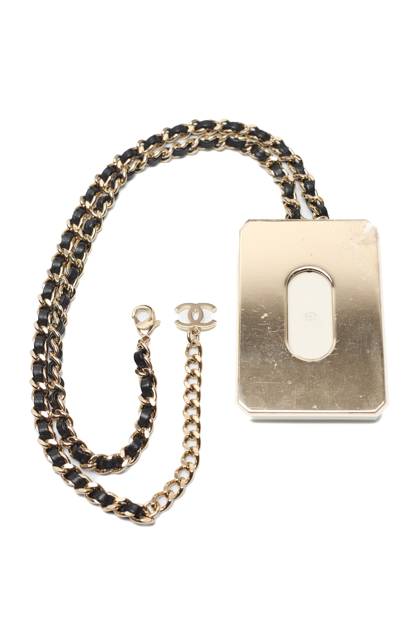 Chanel Chain Link and Leather XL CC Pendant Necklace