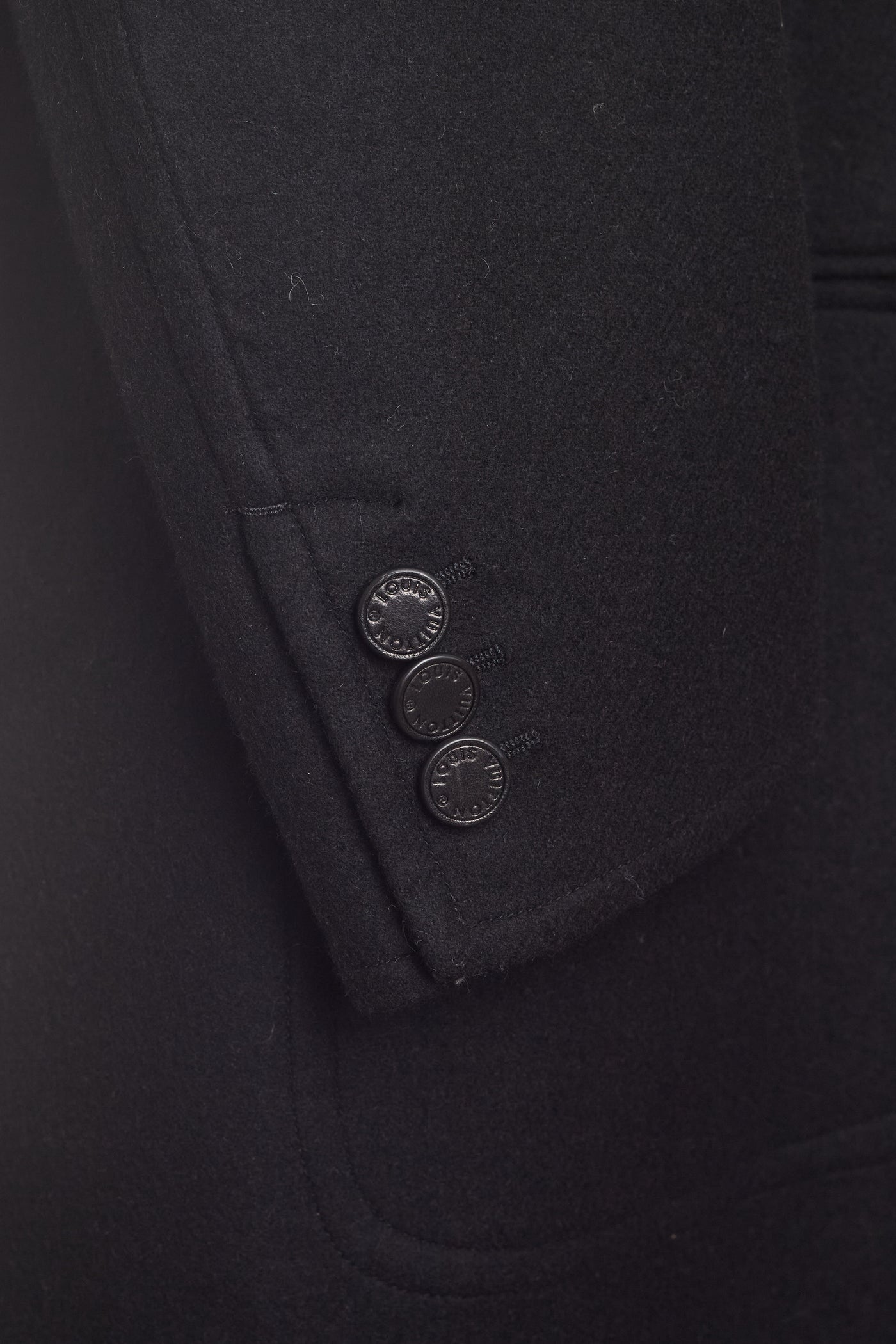 Louis Vuitton Black Cashmere and Wool Coat