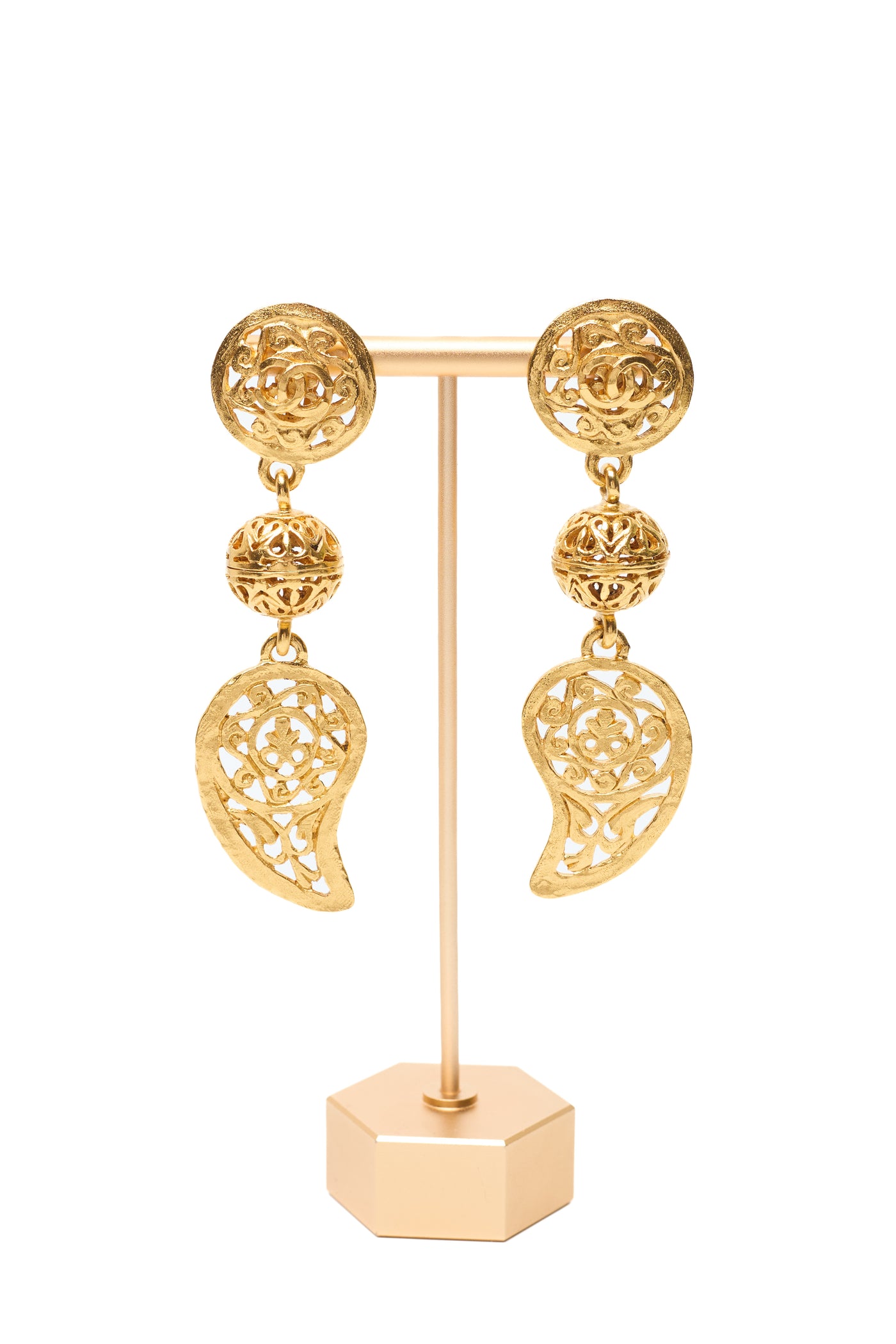 Chanel Vintage Filigree Drop Earrings