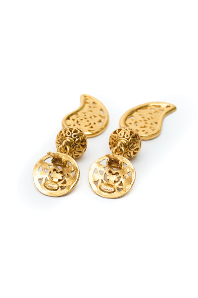 Chanel Vintage Filigree Drop Earrings