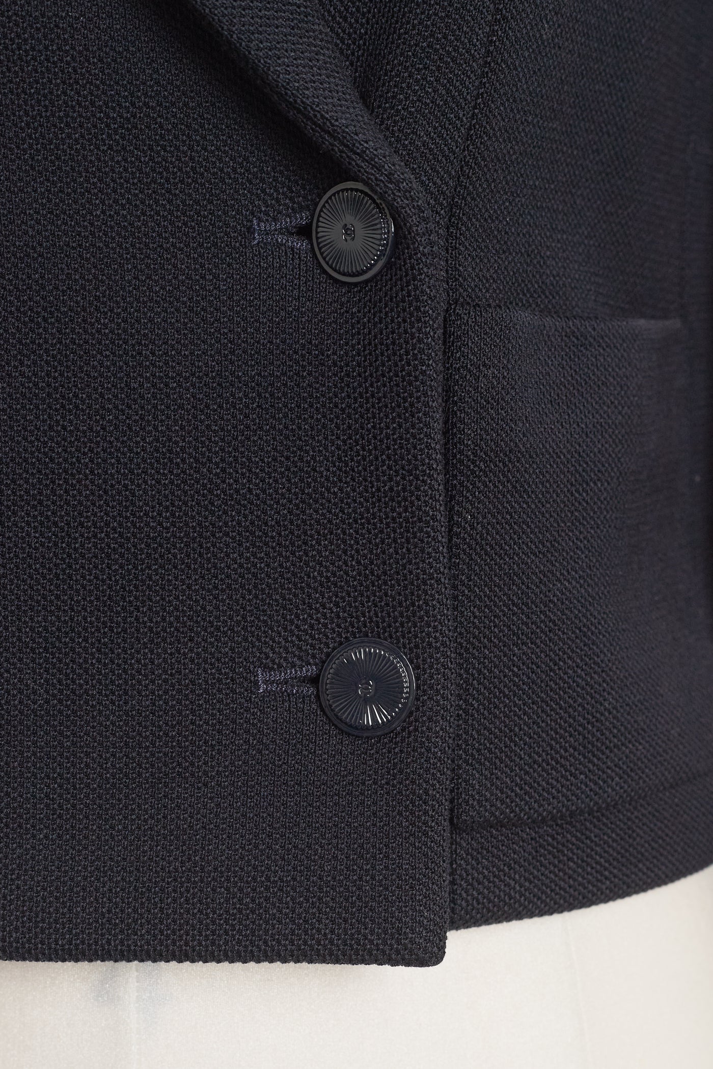 Chanel Vintage Navy Blue Cropped Blazer