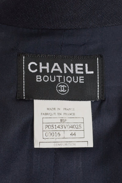 Chanel Vintage Navy Blue Linen Dress
