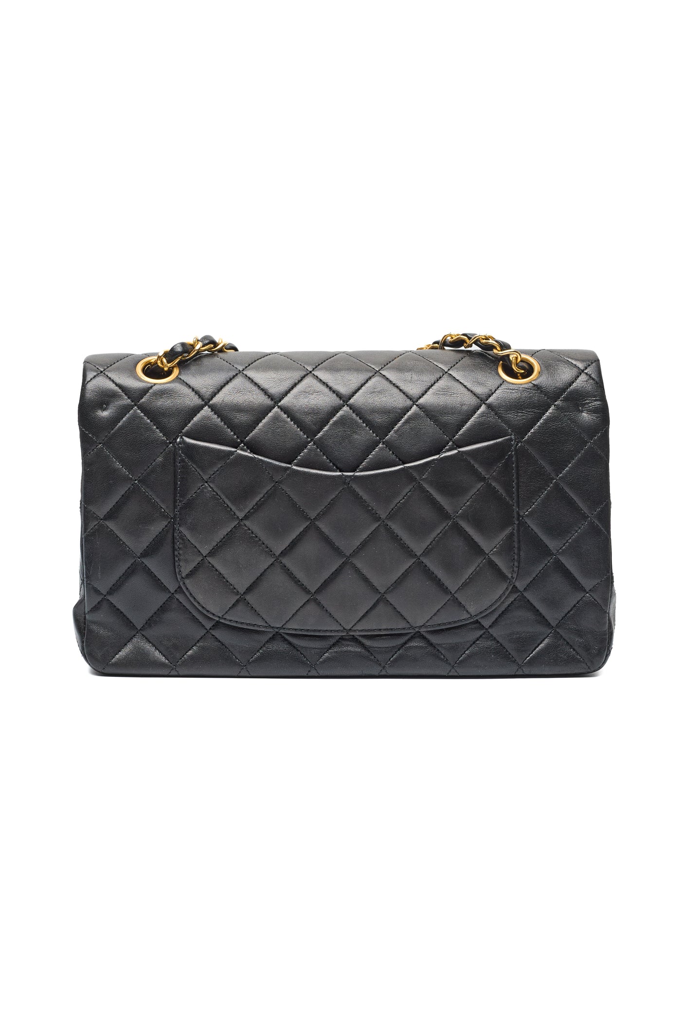 Chanel Classic Vintage Black Lambskin Medium Double Flap Bag