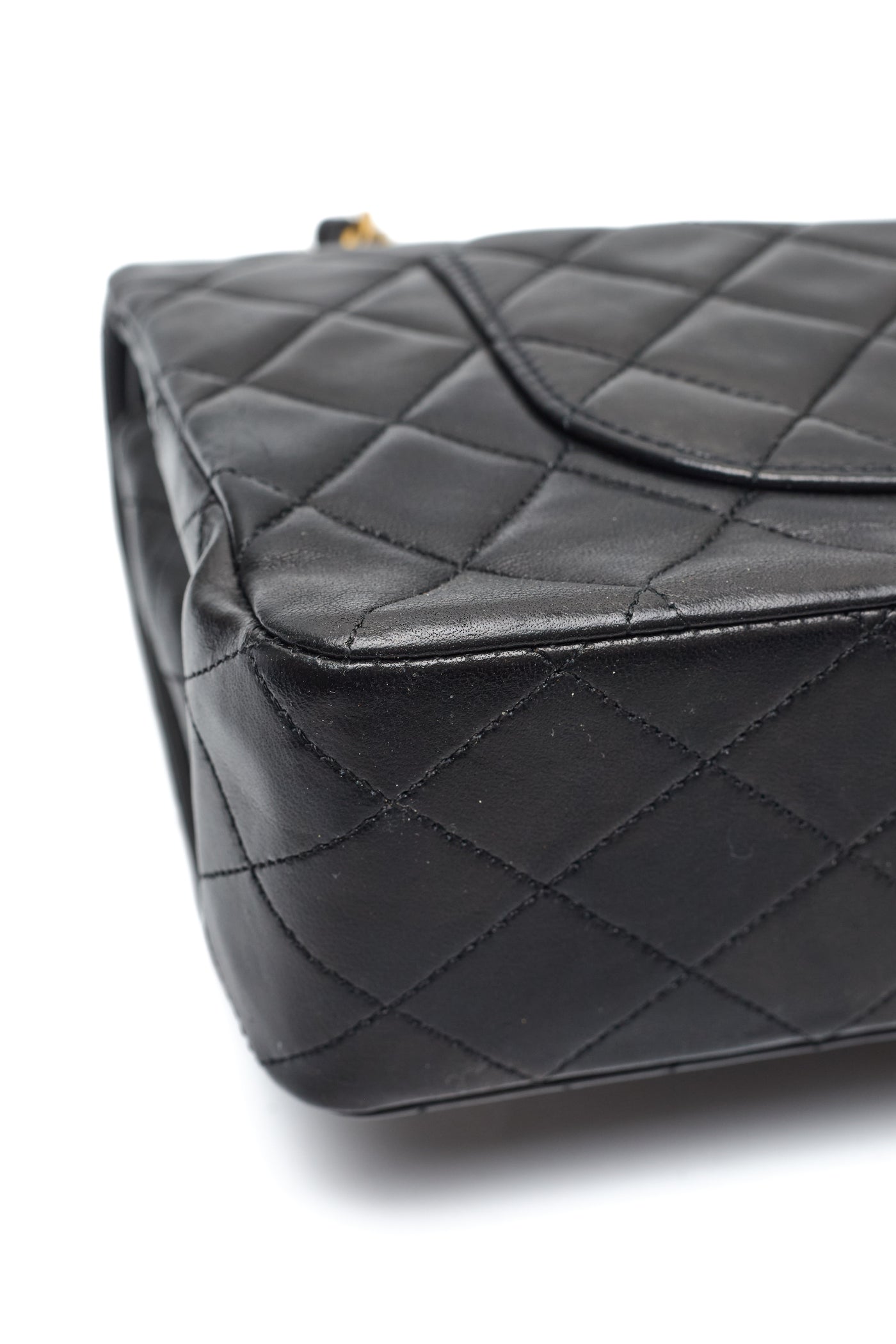 Chanel Classic Vintage Black Lambskin Medium Double Flap Bag