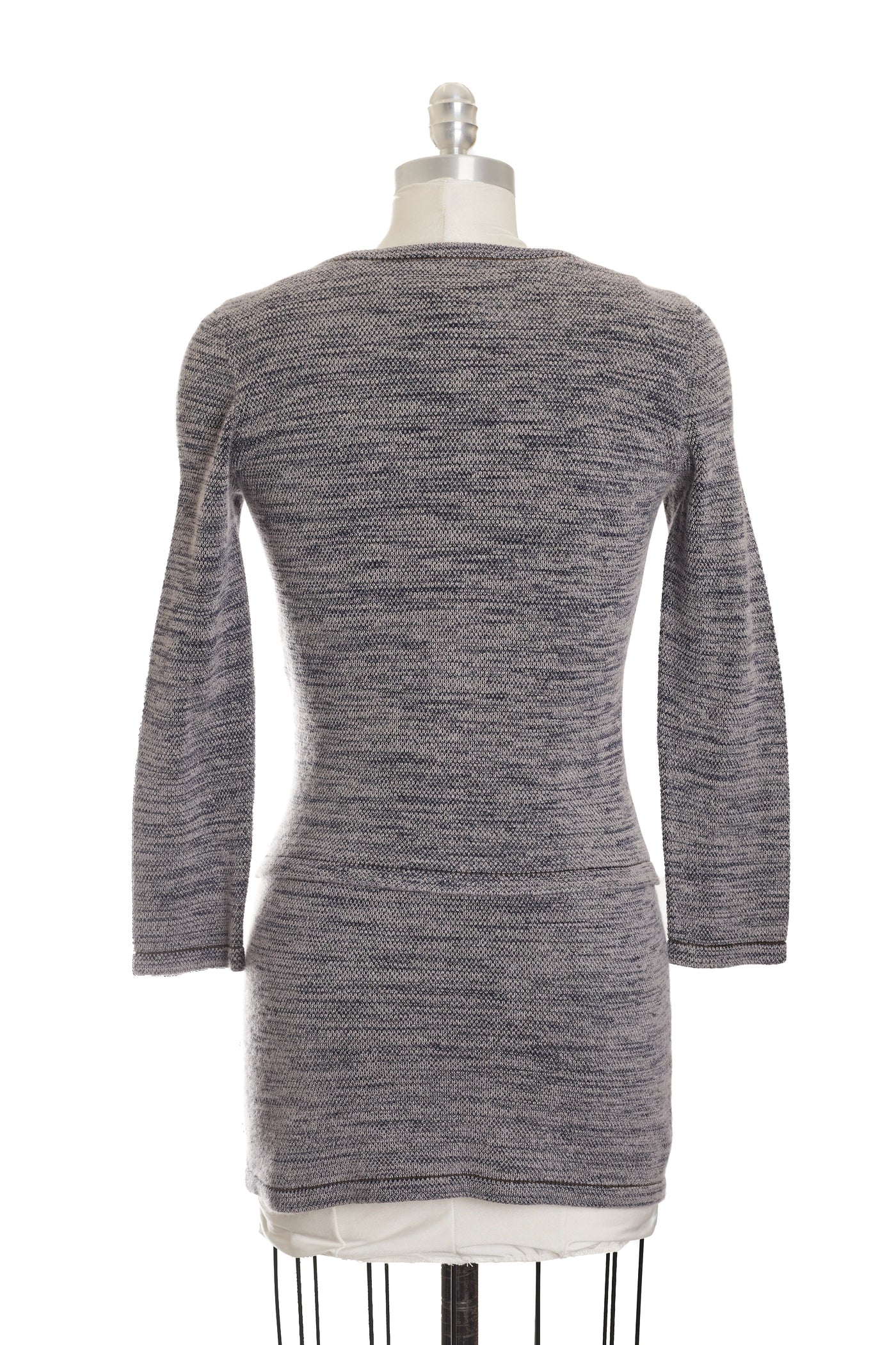 Chanel Blue Gray Knit Dress and Jacket Set