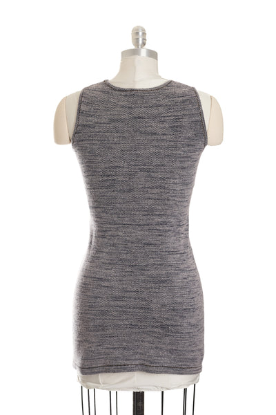 Chanel Blue Gray Knit Dress and Jacket Set