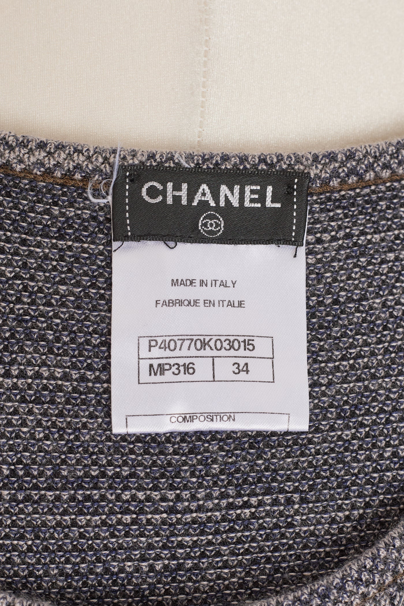 Chanel Blue Gray Knit Dress and Jacket Set