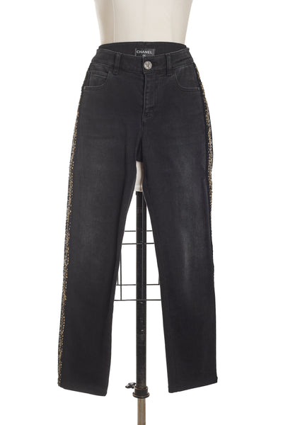Chanel Black Denim Skinny Jeans 36