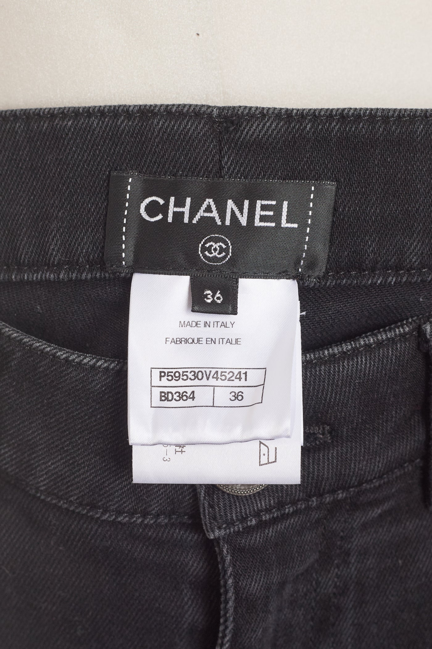 Chanel Black Denim Skinny Jeans 36