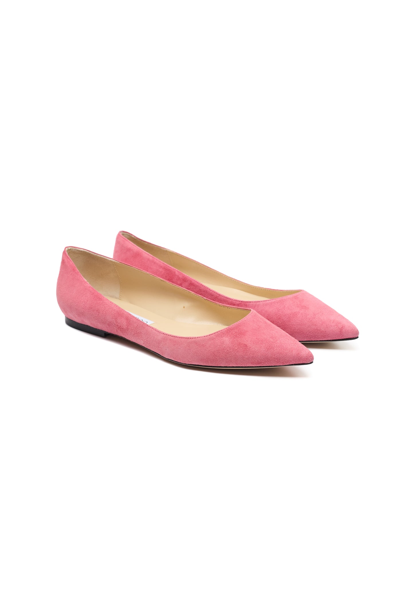 Jimmy Choo Alina Suede Dragon Fruit Flats Size 38.5