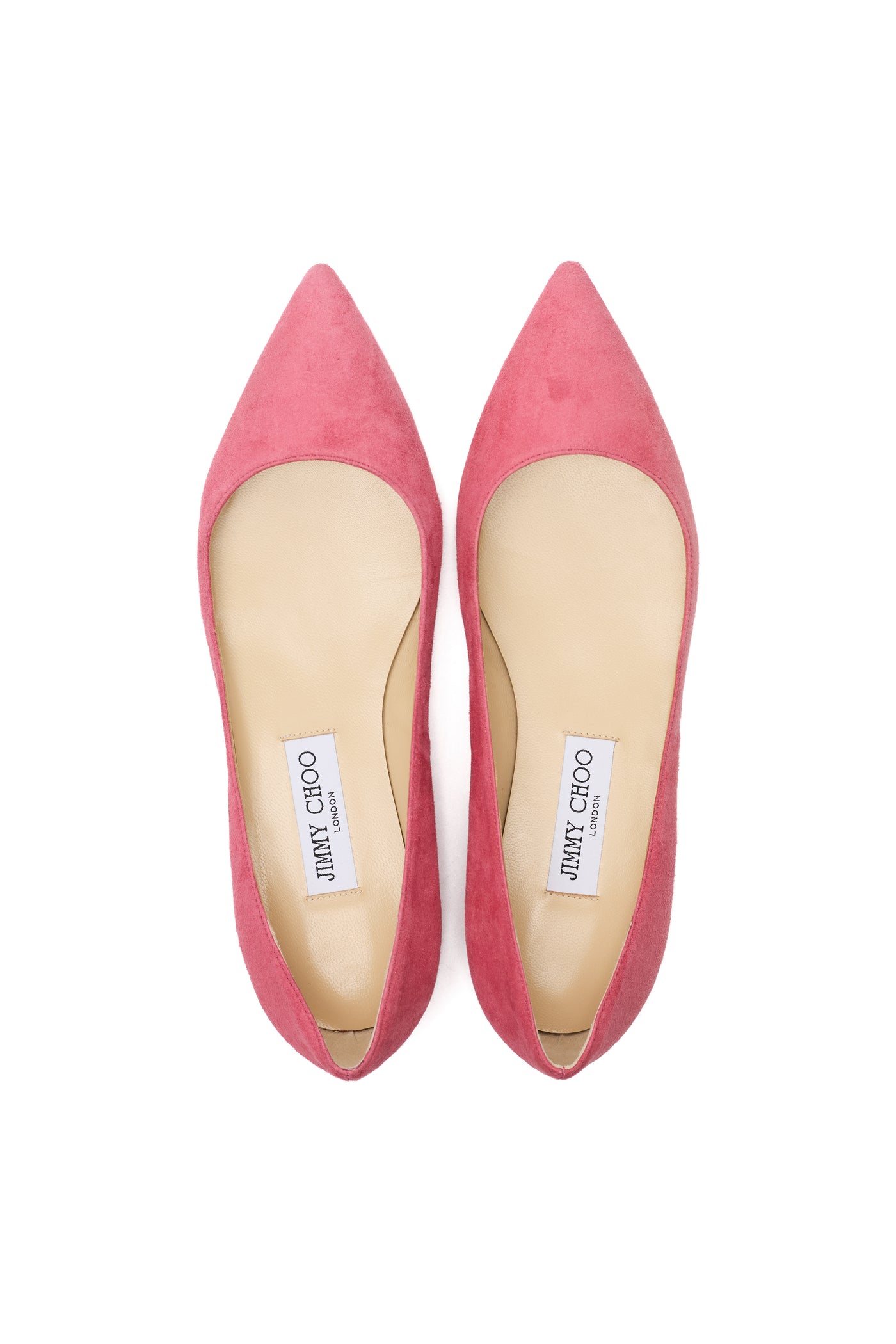 Jimmy Choo Alina Suede Dragon Fruit Flats Size 38.5