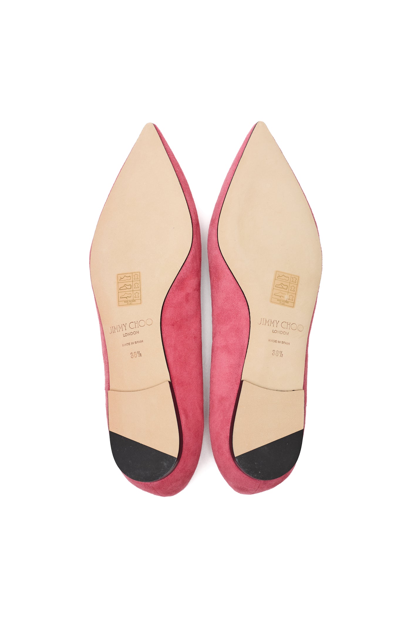 Jimmy Choo Alina Suede Dragon Fruit Flats Size 38.5