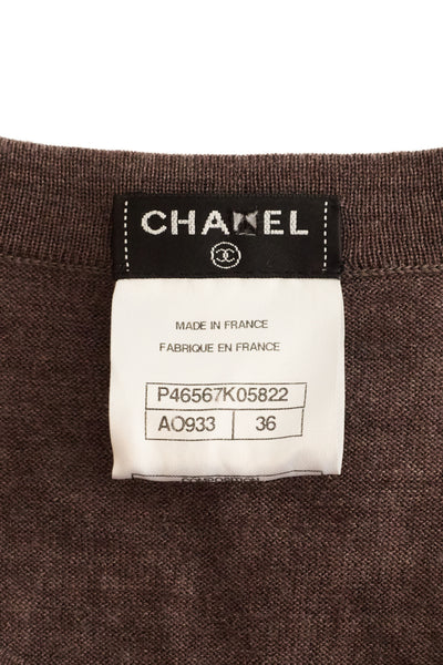 Chanel Brown Wool CC Patch Pocket Dress
