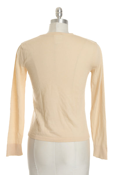Chanel Vintage Cream Cashmere CC Pocket Shirt
