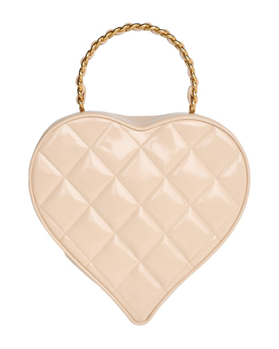 Chanel Rare Vintage 1995 SS Barbie Runway Beige CC Heart Bag