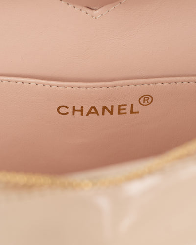 Chanel Rare Vintage 1995 SS Barbie Runway Beige CC Heart Bag