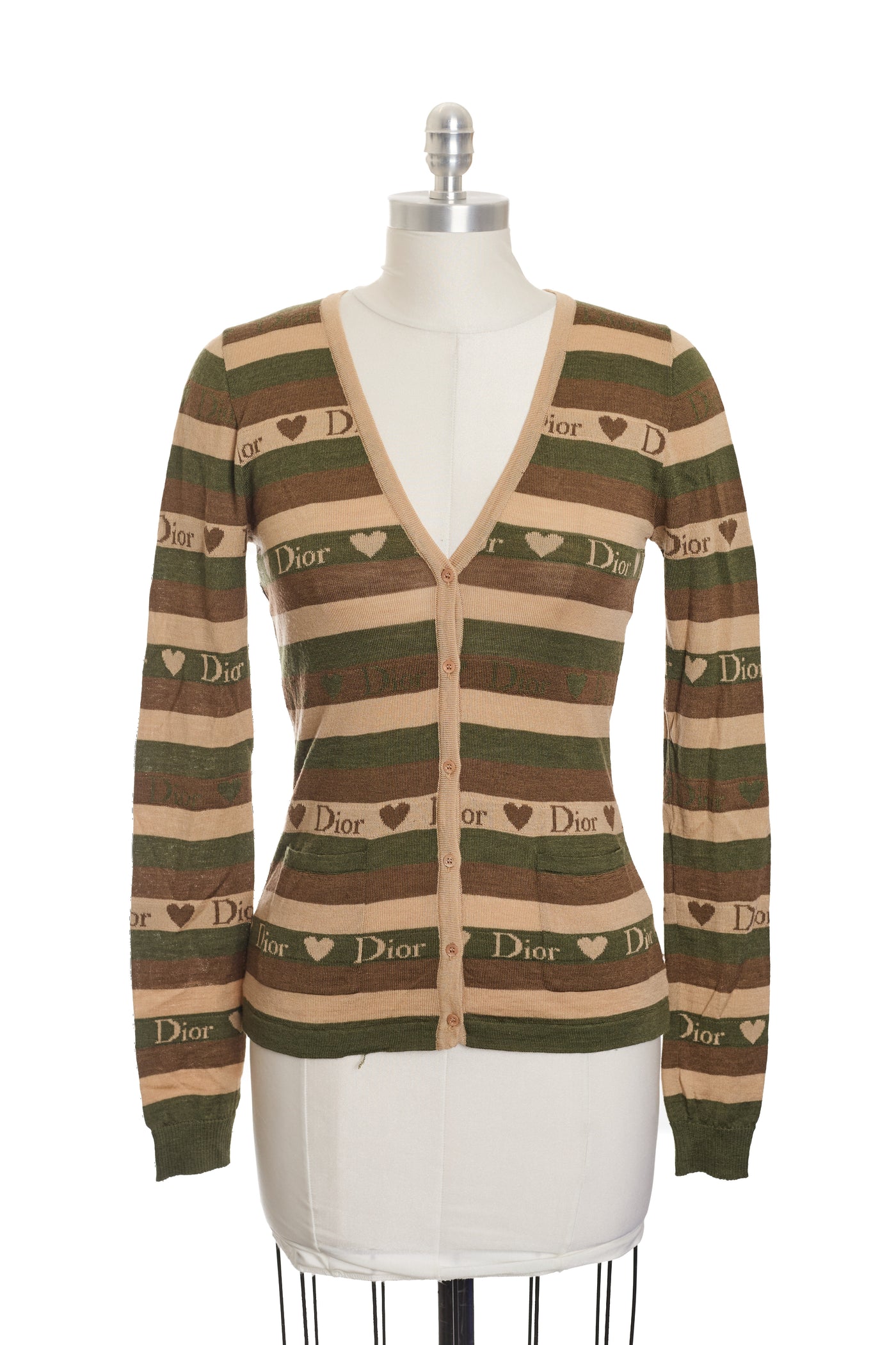 Christian Dior Vintage Heart Logo Cardigan