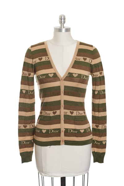 Christian Dior Vintage Heart Logo Cardigan