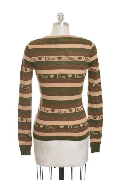 Christian Dior Vintage Heart Logo Cardigan