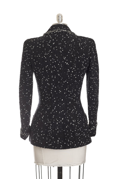 Chanel 1995 Fall/Winter Runway Black Boucle Jacket
