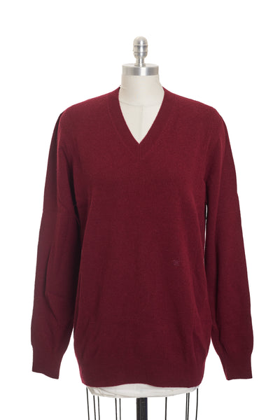 Celine Vintage Red V-Neck Sweater