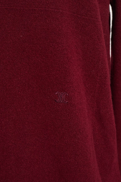 Celine Vintage Red V-Neck Sweater