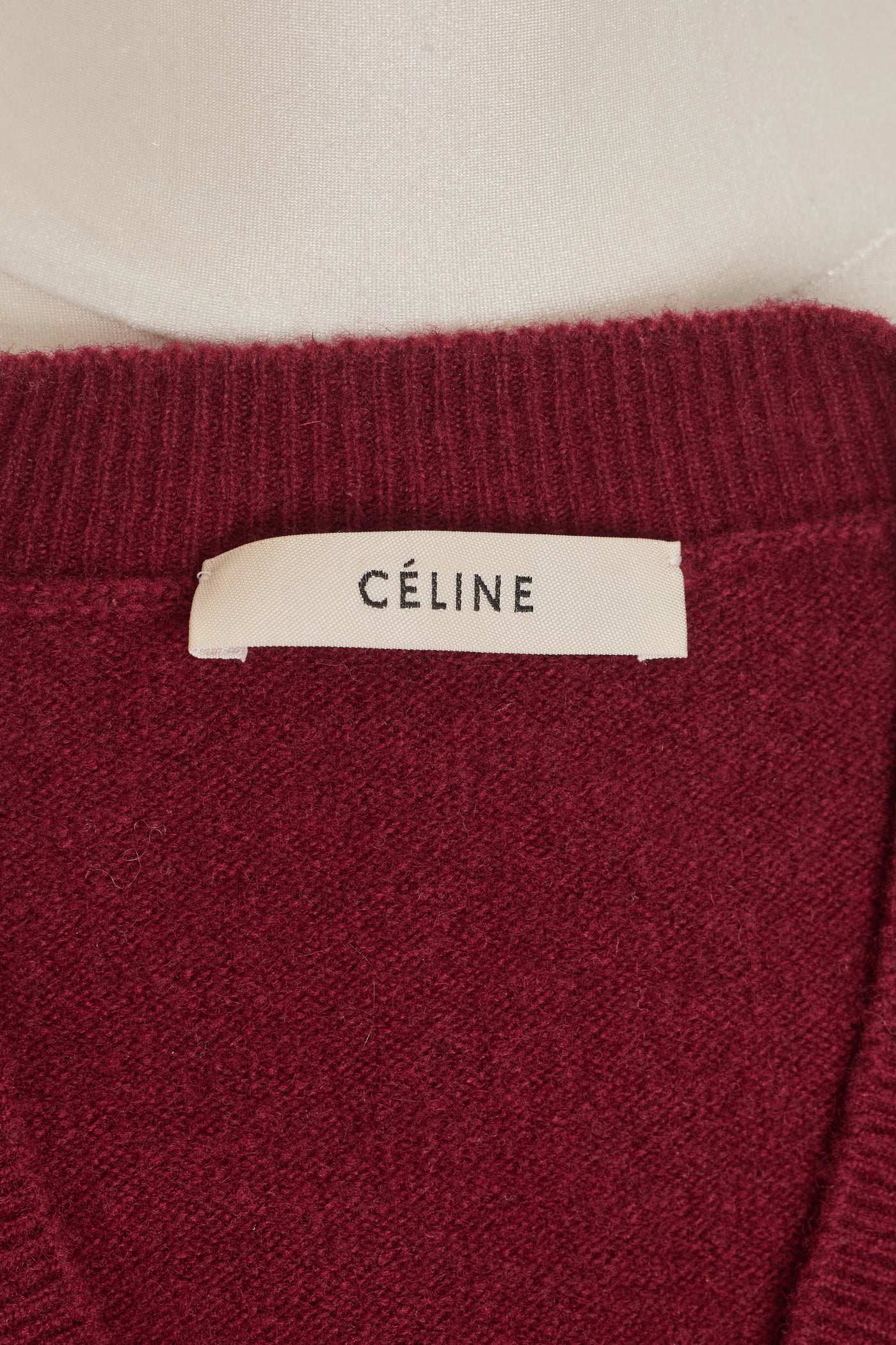 Celine Vintage Red V-Neck Sweater