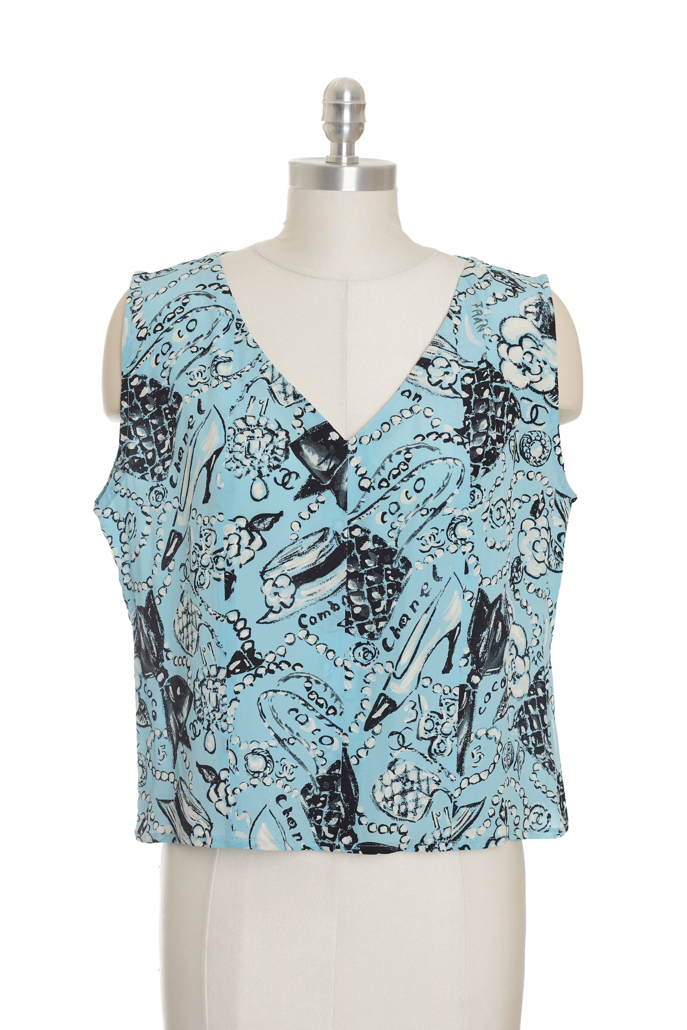 Chanel 1993 Runway Print Icons Tank