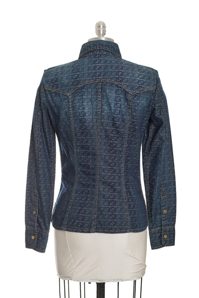 Gucci Denim Monogram Button Up