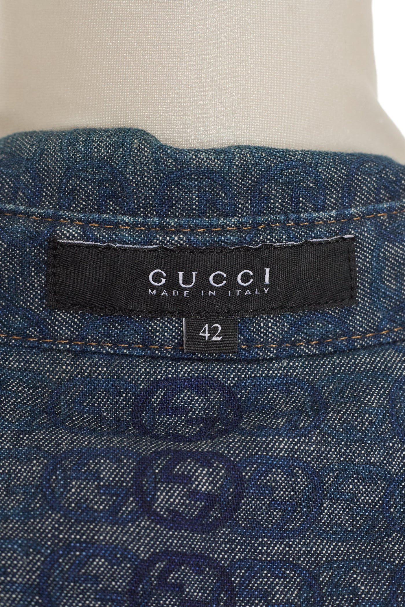 Gucci Denim Monogram Button Up