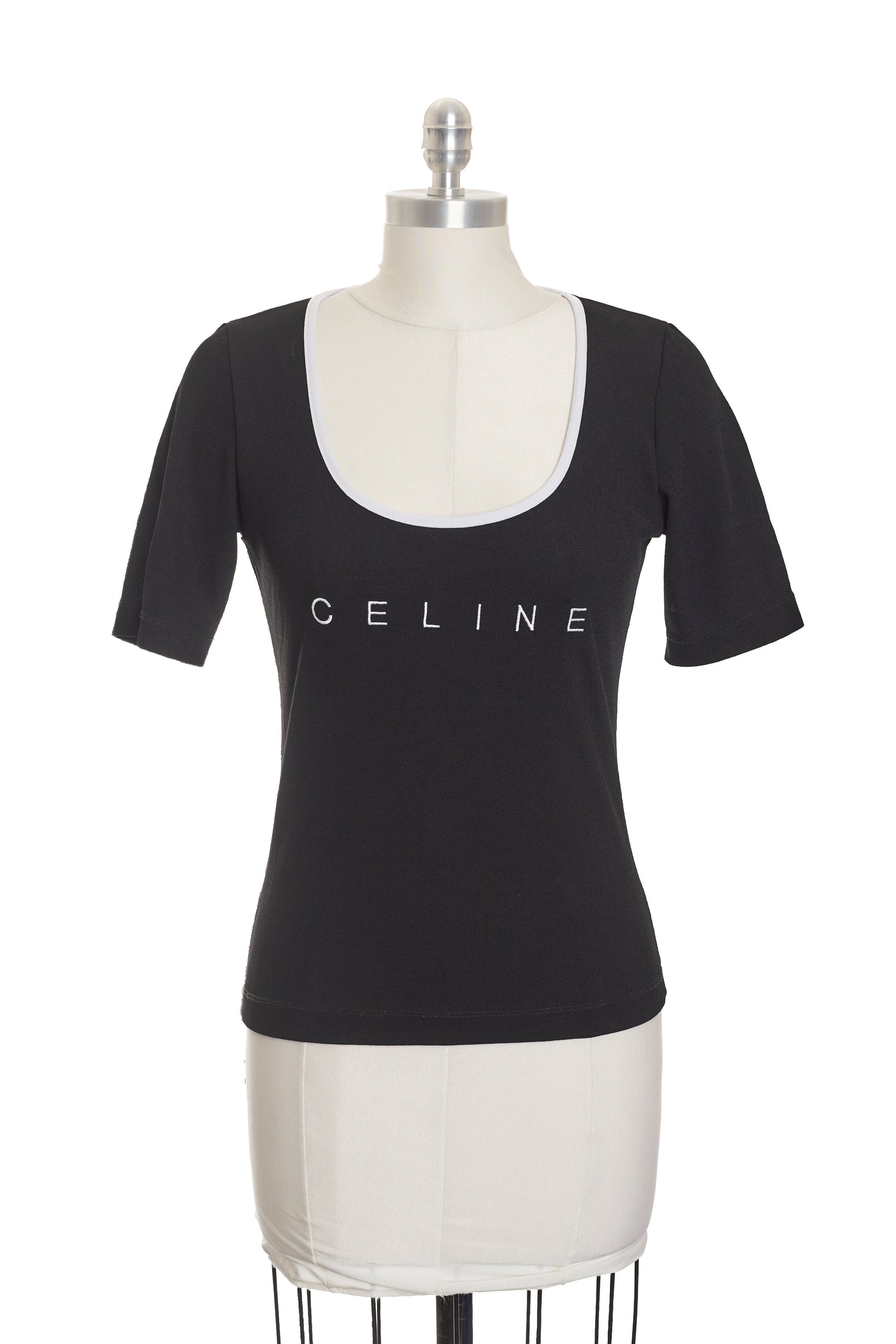 Celine Vintage Black Logo T-Shirt