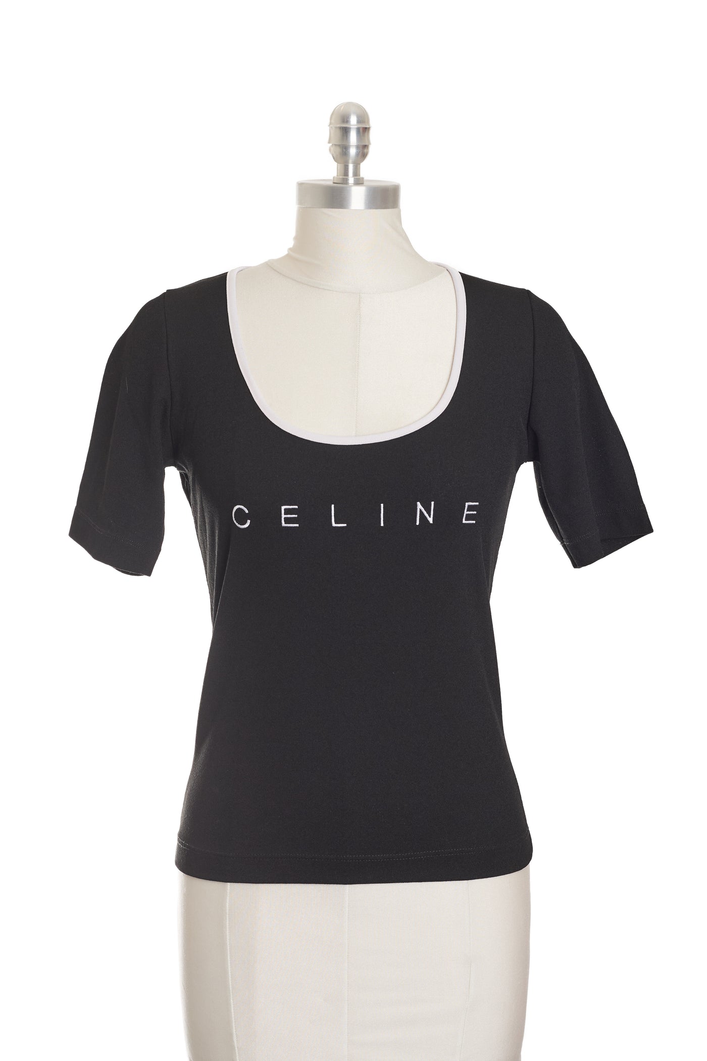 Celine Vintage Black Logo T-shirt