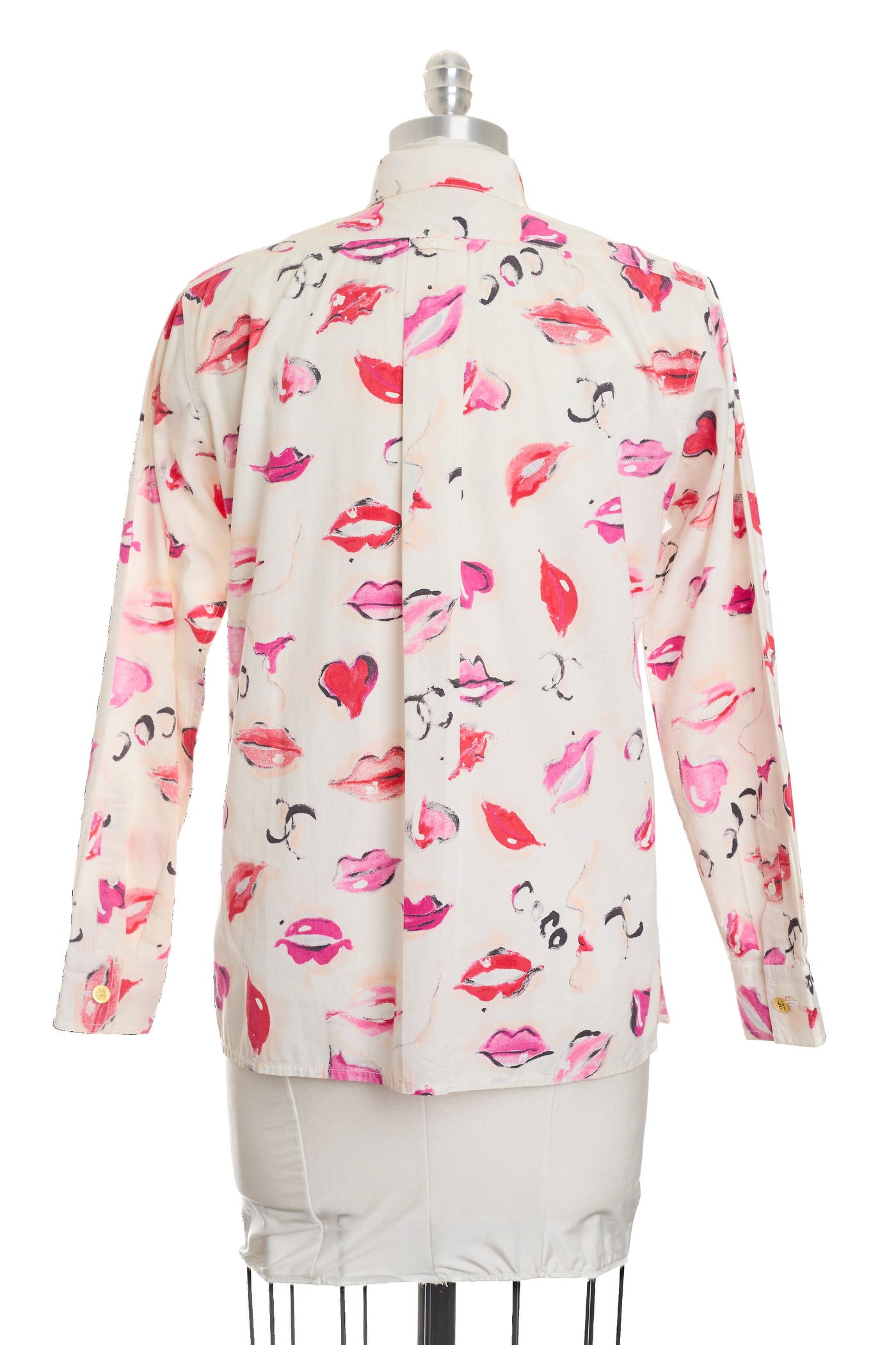 Chanel Vintage 1995 Spring Runway Lips Print Button Up