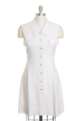Chanel Vintage 1995 White Linen Dress