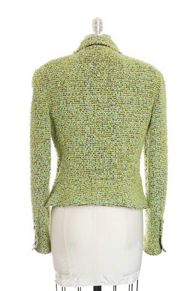 Chanel Vintage 1994 FW Runway Green Tweed Jacket