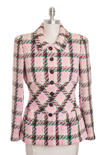 Chanel Vintage 1995 SS Barbie Runway Pink Tweed Jacket