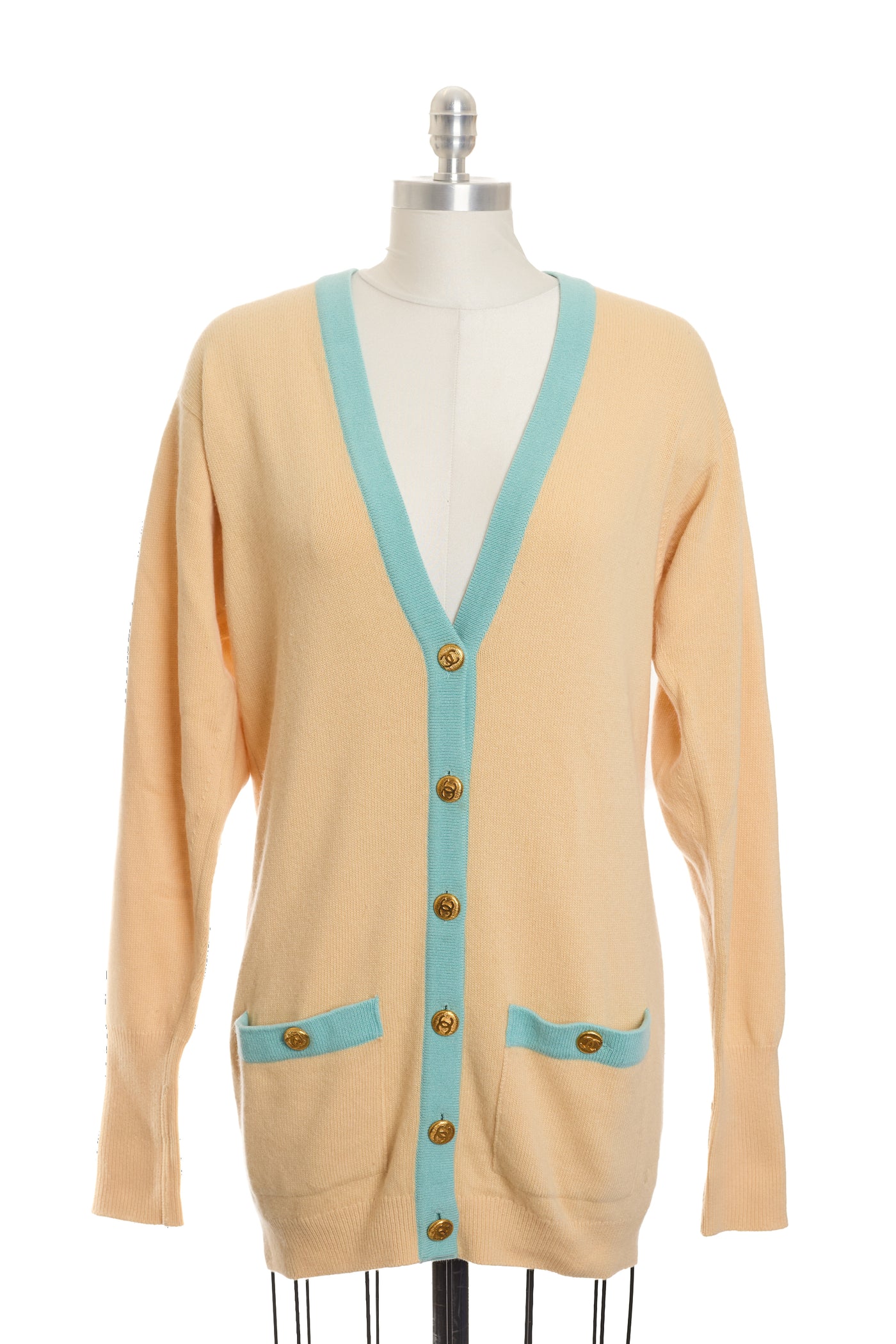 Chanel Vintage Two-Tone Cashmere Cardigan