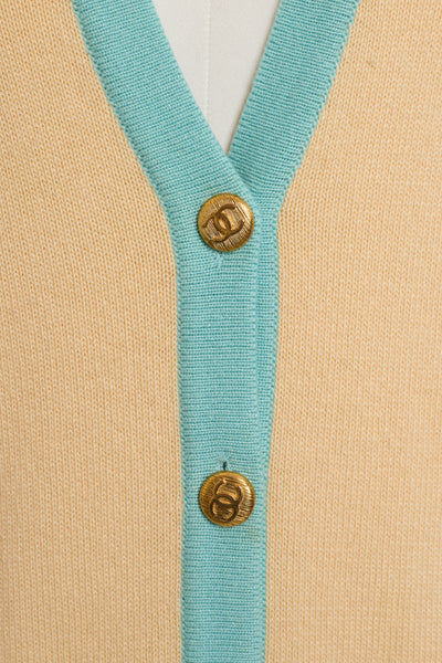 Chanel Vintage Two-Tone Cashmere Cardigan