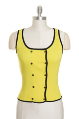 Chanel Vintage 1995 Yellow Cotton Tank Top
