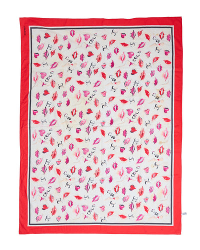 Chanel Vintage 1995 Runway Lip Print Scarf