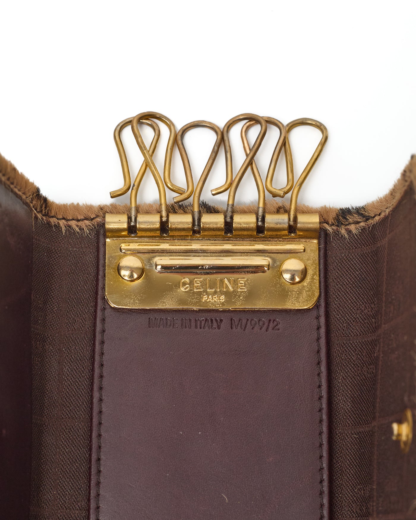Celine Vintage Pony Hair Pouch and Key Holder Set