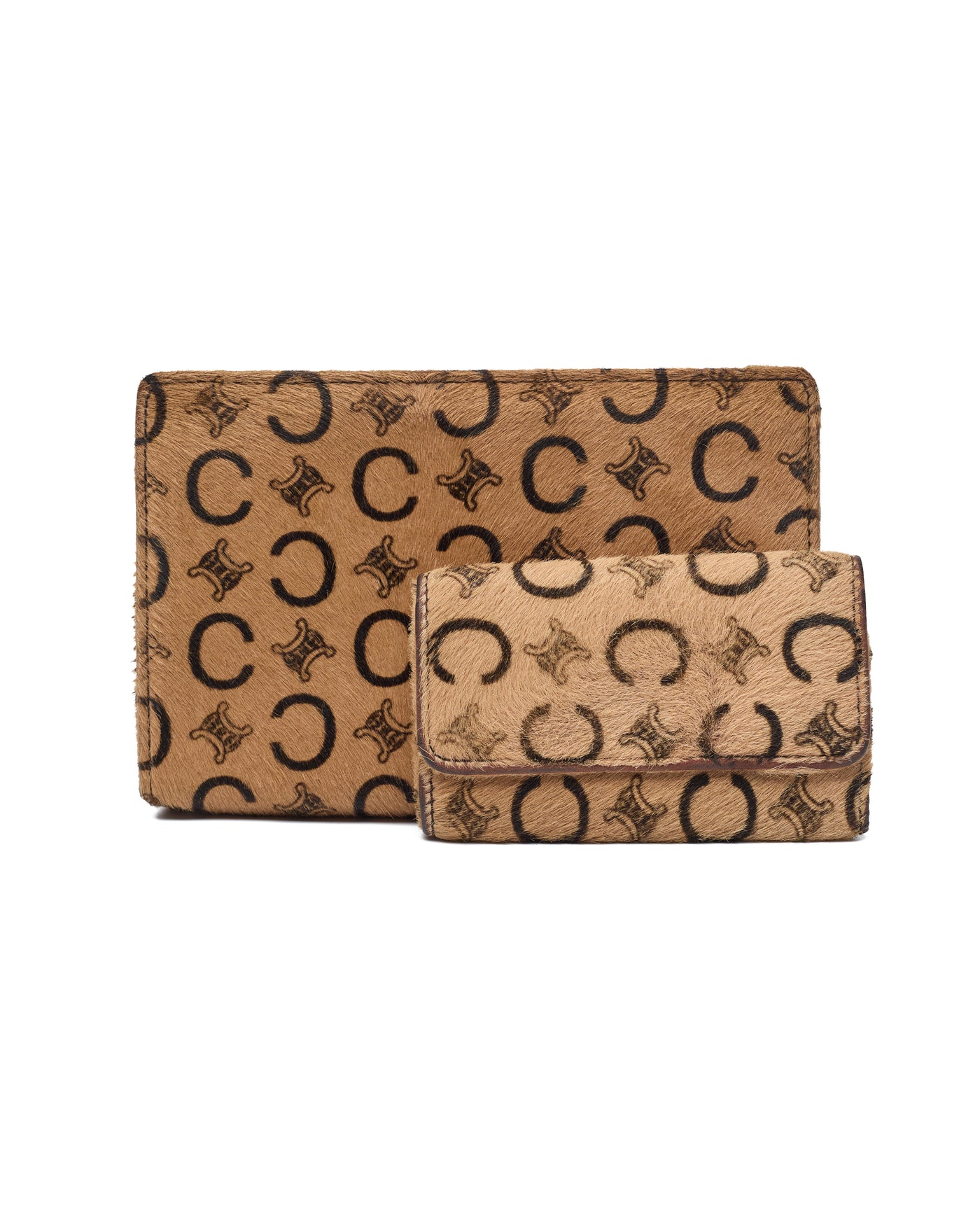 Celine Vintage Pony Hair Pouch and Key Holder Set