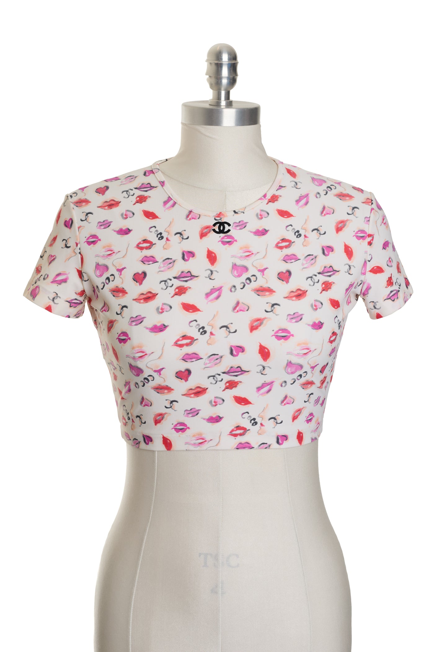 Chanel Vintage 1995 SS Runway Lip Print Crop Top