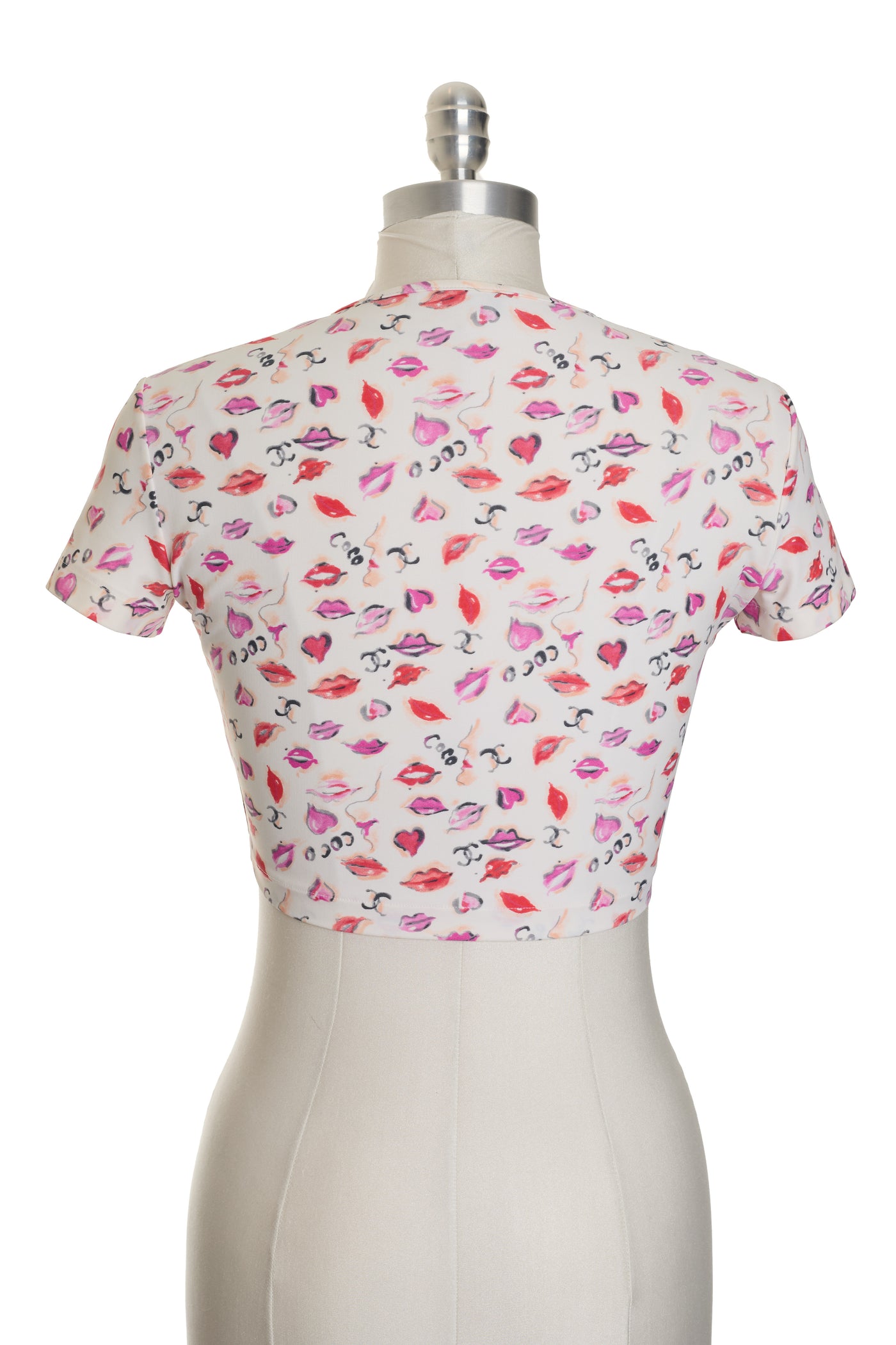 Chanel Vintage 1995 SS Runway Lip Print Crop Top