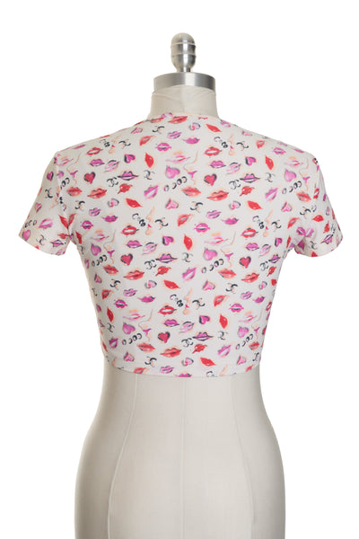 Chanel Vintage 1995 SS Runway Lip Print Crop Top
