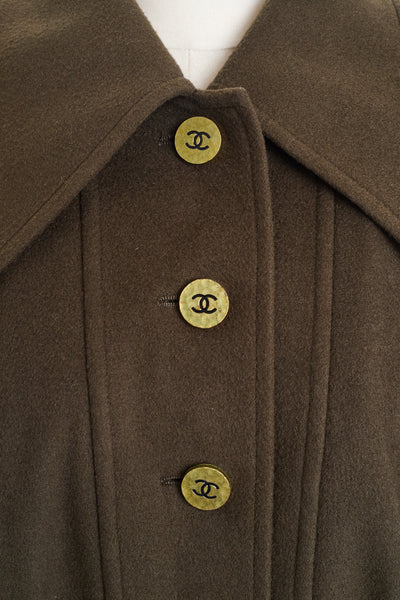 Chanel Vintage Green Cashmere Coat