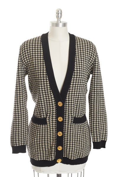 Celine Vintage Houndstooth Cardigan