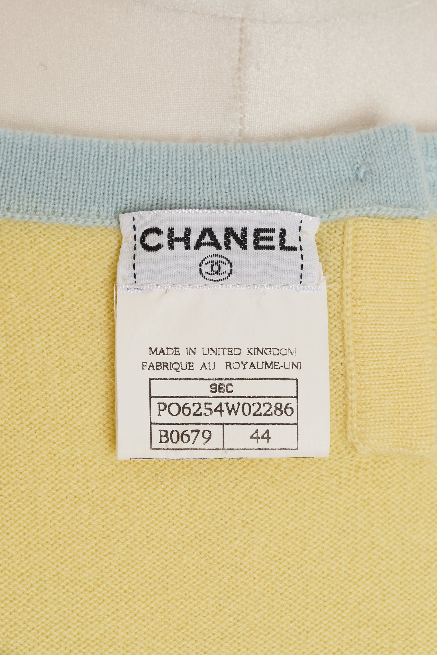 Chanel 1996 Yellow and Blue Cashmere Tank