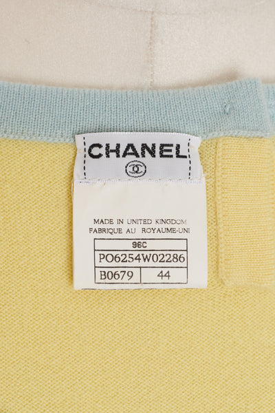 Chanel 1996 Yellow and Blue Cashmere Tank
