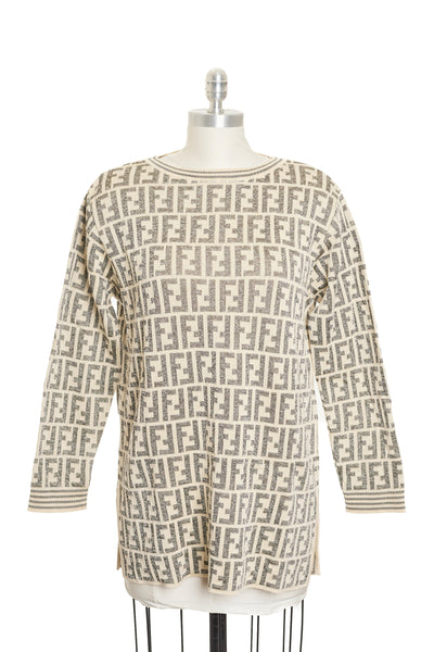 Fendi Vintage Cream Zucca Sweater